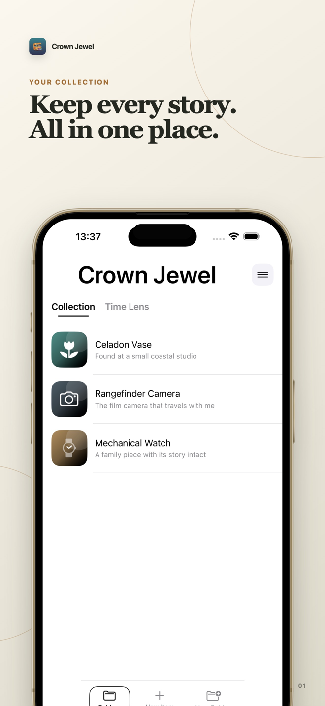 Crown Jewel collection catalog on iPhone