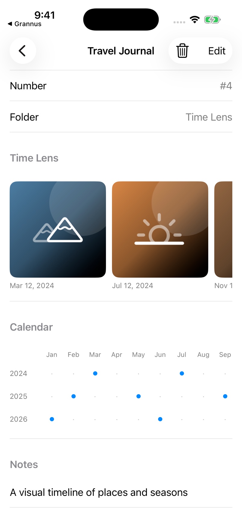 Explore dated photos with Time Lens.