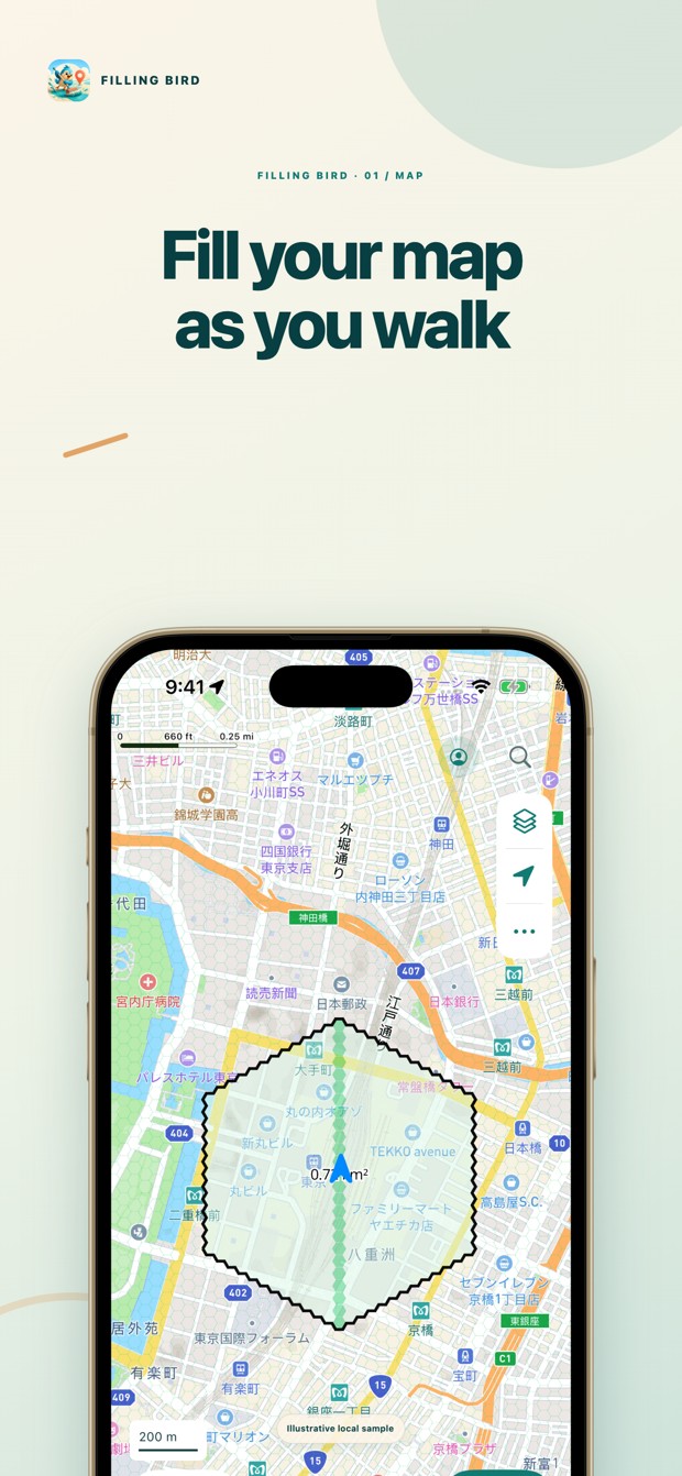 Fill your map as you walk
