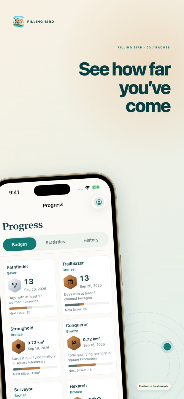 See your progress in badges