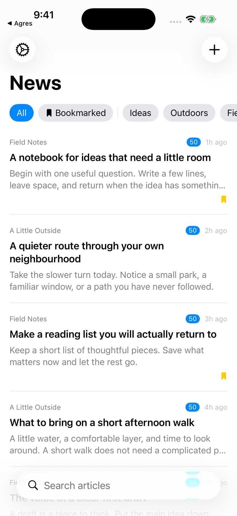 Browse sample articles by feed and category.